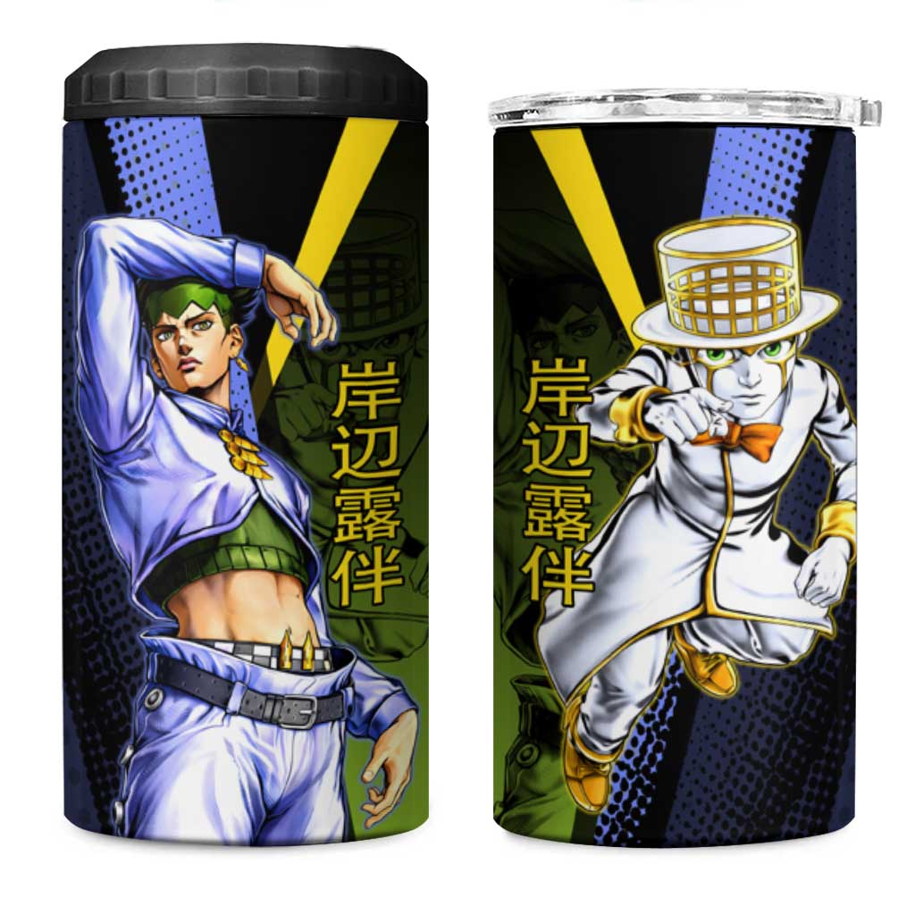 Rohan Kishibe JoJo’s Bizarre Adventure 4 in 1 Can Cooler Tumbler with Heaven's Door Stand and Manga Style - The Mazicc