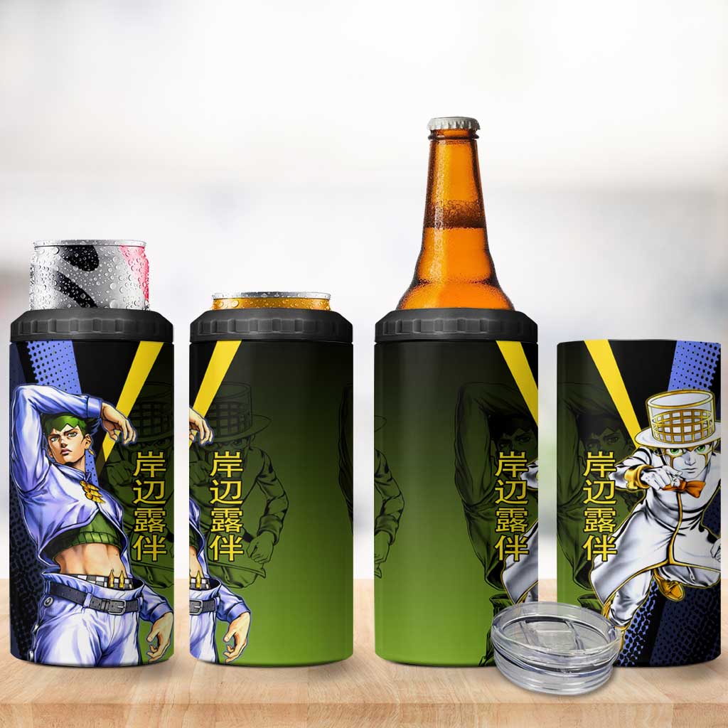 Rohan Kishibe JoJo’s Bizarre Adventure 4 in 1 Can Cooler Tumbler with Heaven's Door Stand and Manga Style - The Mazicc