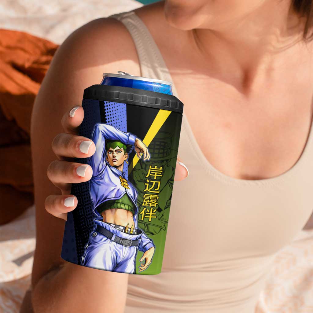 Rohan Kishibe JoJo’s Bizarre Adventure 4 in 1 Can Cooler Tumbler with Heaven's Door Stand and Manga Style - The Mazicc