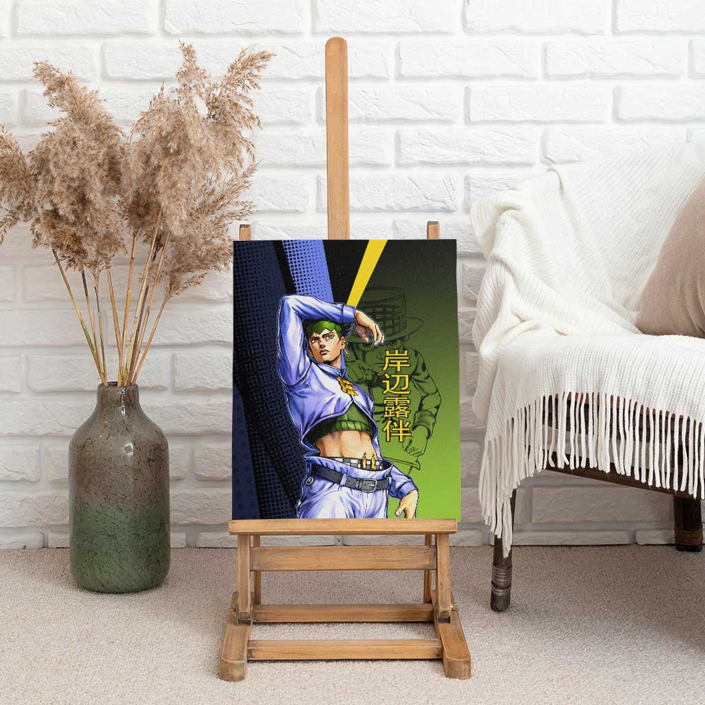 Rohan Kishibe JoJo’s Bizarre Adventure Canvas Wall Art with Heaven's Door Stand and Manga Style - The Mazicc