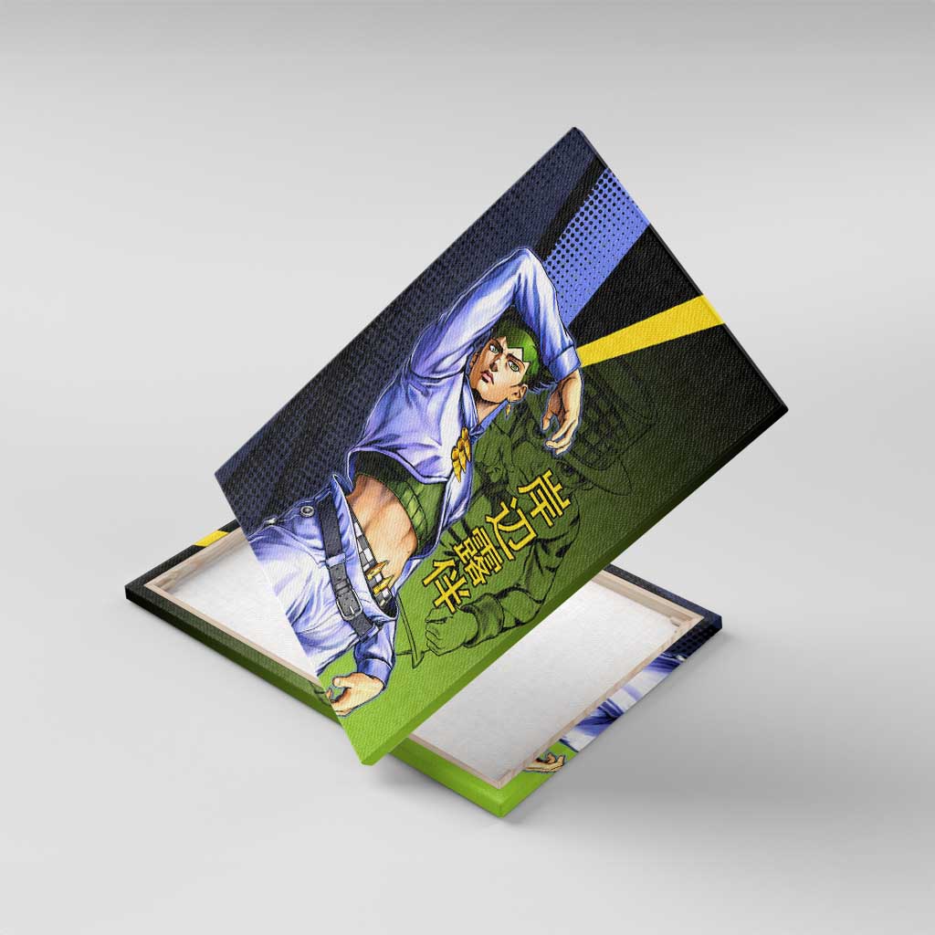 Rohan Kishibe JoJo’s Bizarre Adventure Canvas Wall Art with Heaven's Door Stand and Manga Style - The Mazicc