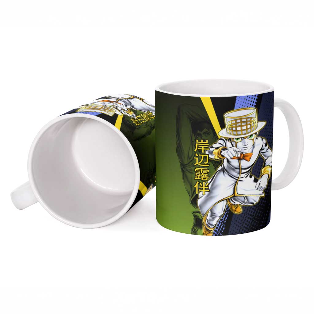 Rohan Kishibe JoJo’s Bizarre Adventure Ceramic Mug with Heaven's Door Stand and Manga Style - The Mazicc