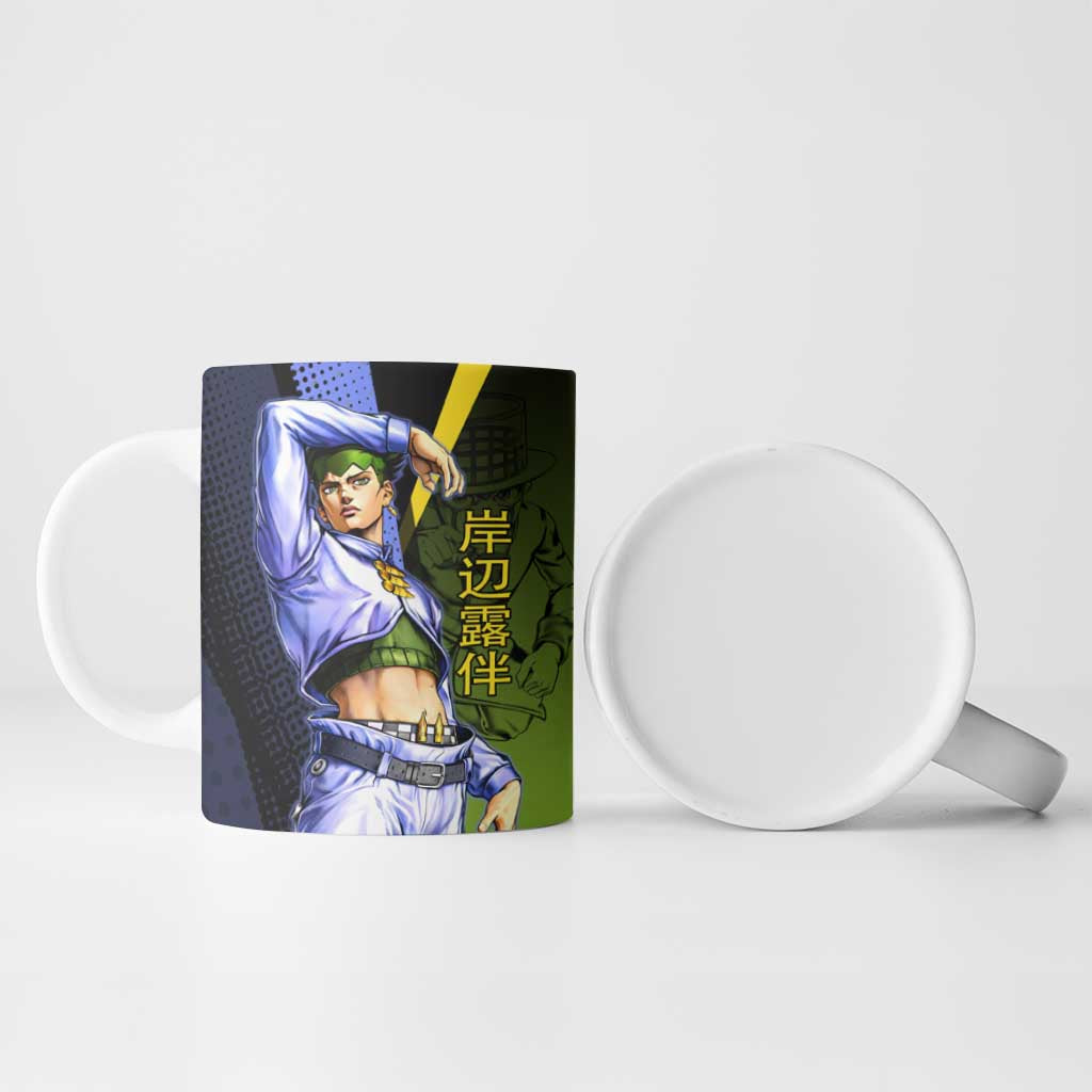 Rohan Kishibe JoJo’s Bizarre Adventure Ceramic Mug with Heaven's Door Stand and Manga Style - The Mazicc