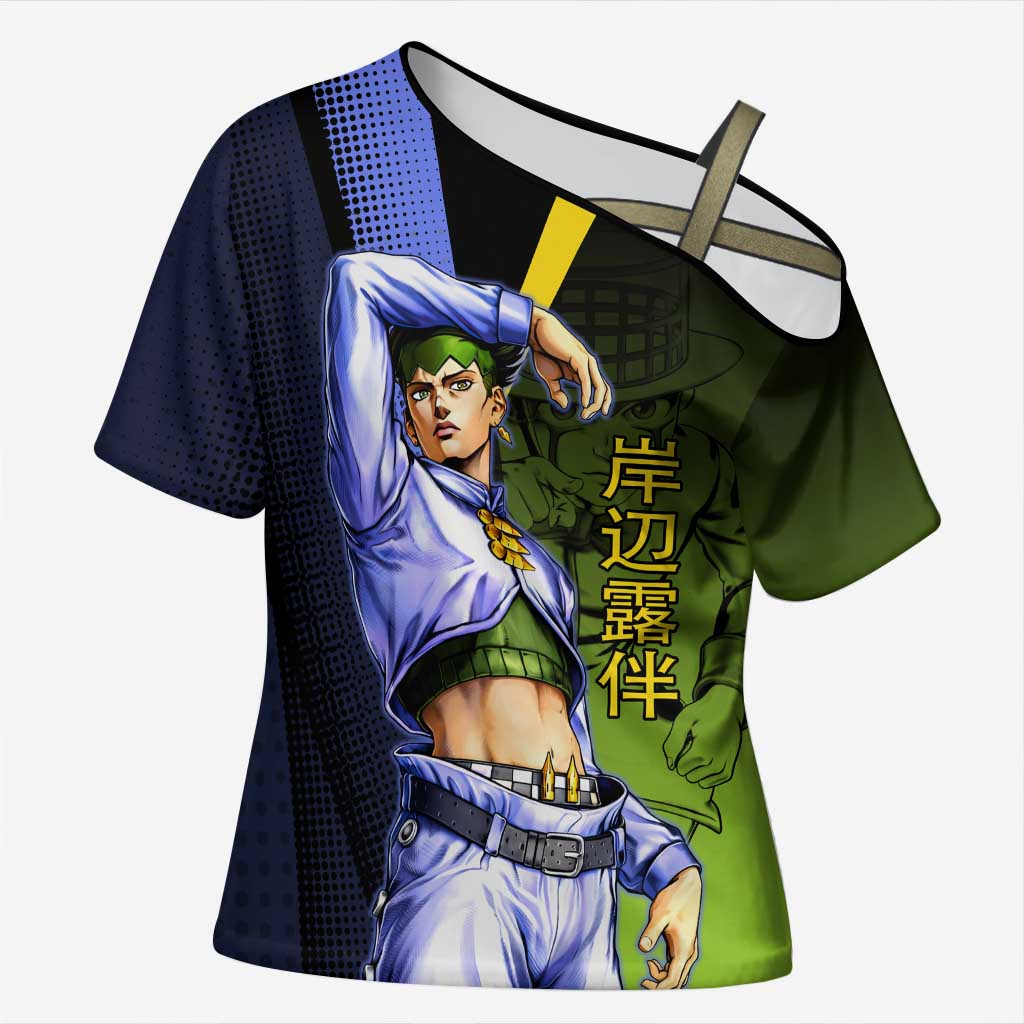 Rohan Kishibe JoJo’s Bizarre Adventure Cross Shoulder Shirt with Heaven's Door Stand and Manga Style - The Mazicc