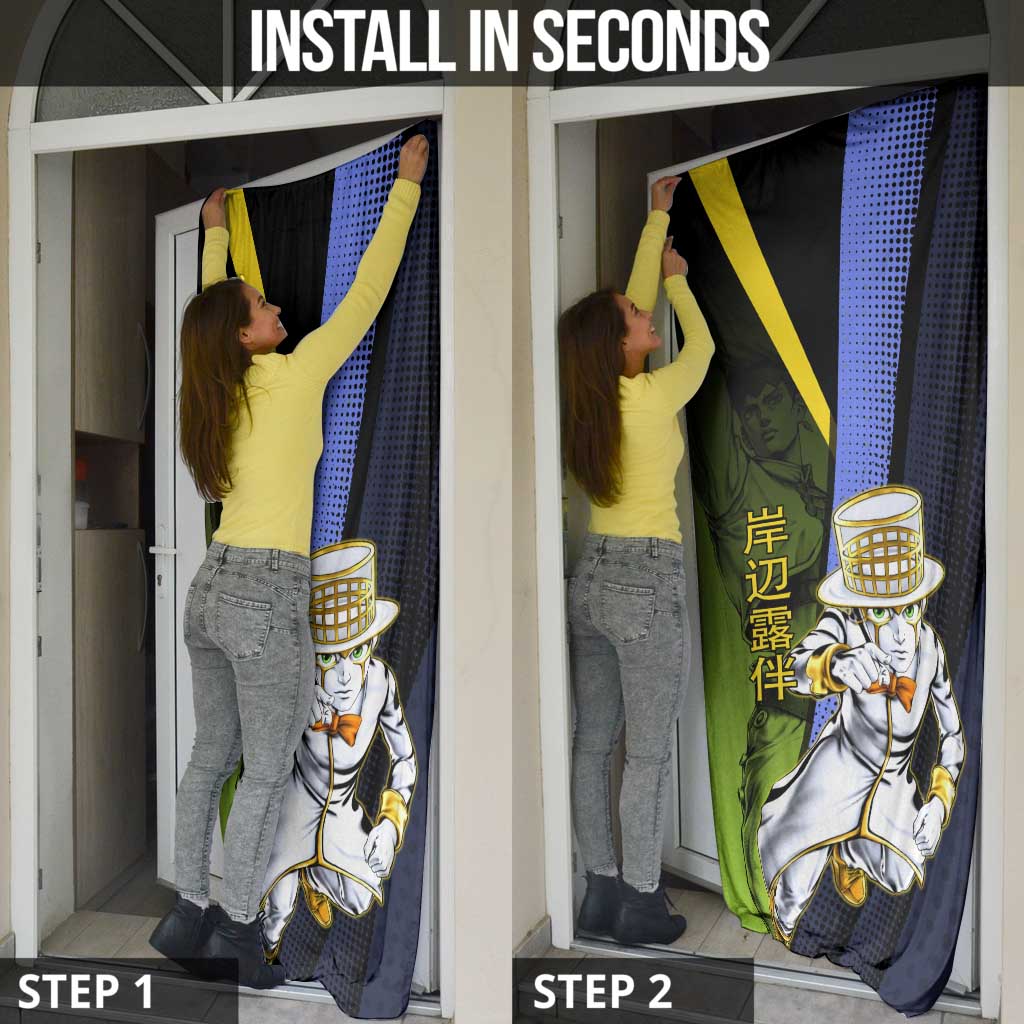 Rohan Kishibe JoJo’s Bizarre Adventure Door Cover with Heaven's Door Stand and Manga Style - The Mazicc