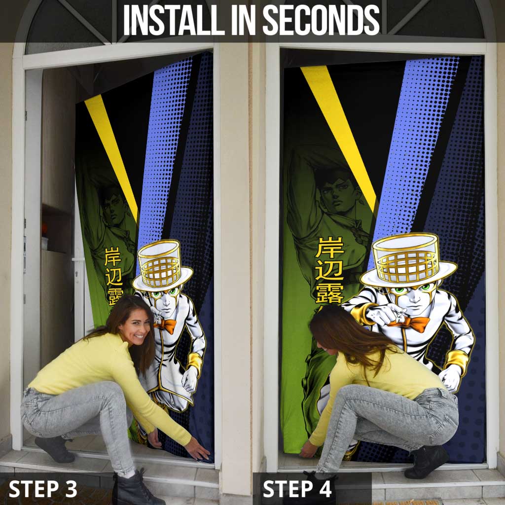 Rohan Kishibe JoJo’s Bizarre Adventure Door Cover with Heaven's Door Stand and Manga Style - The Mazicc