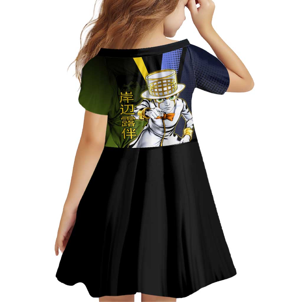 Rohan Kishibe JoJo’s Bizarre Adventure Family Matching Short Sleeve Bodycon Dress and Hawaiian Shirt with Heaven's Door Stand and Manga Style