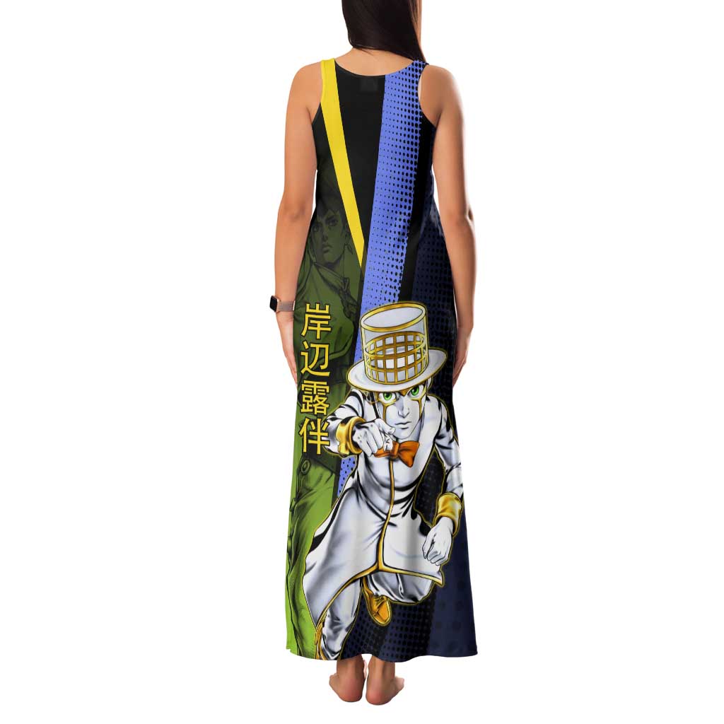 Rohan Kishibe JoJo’s Bizarre Adventure Family Matching Tank Maxi Dress and Hawaiian Shirt with Heaven's Door Stand and Manga Style