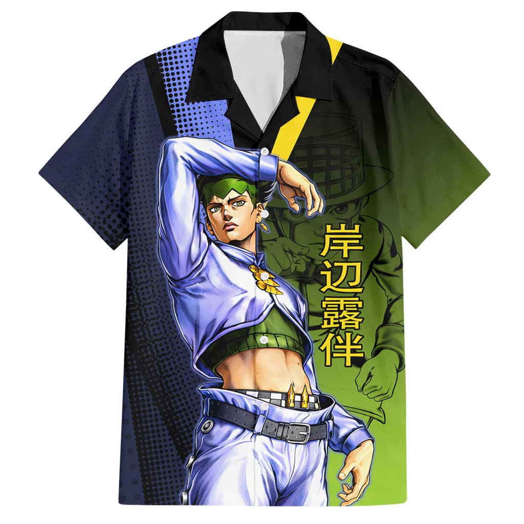 Rohan Kishibe JoJo’s Bizarre Adventure Hawaiian Shirt with Heaven's Door Stand and Manga Style - The Mazicc