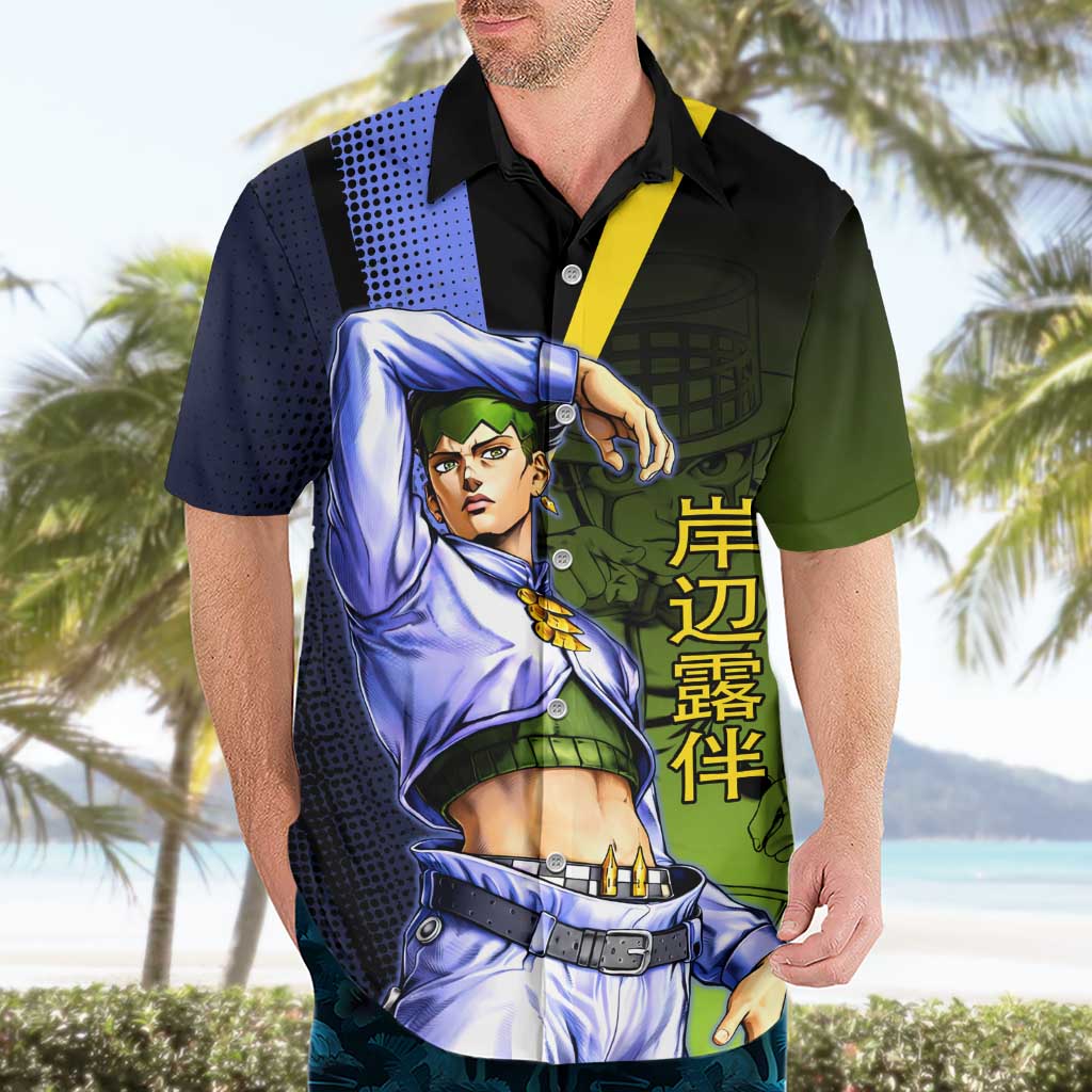 Rohan Kishibe JoJo’s Bizarre Adventure Hawaiian Shirt with Heaven's Door Stand and Manga Style - The Mazicc