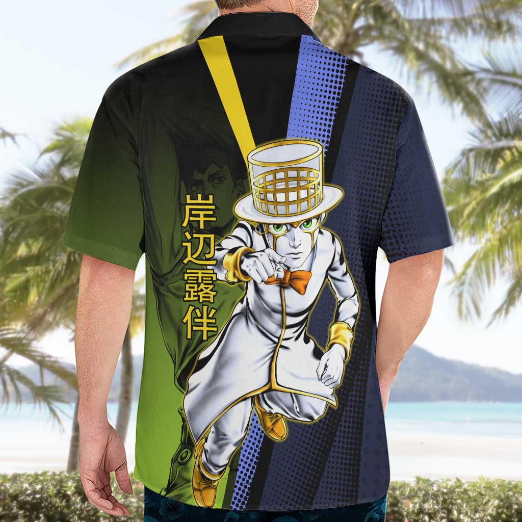 Rohan Kishibe JoJo’s Bizarre Adventure Hawaiian Shirt with Heaven's Door Stand and Manga Style - The Mazicc