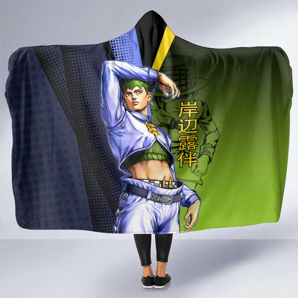 Rohan Kishibe JoJo’s Bizarre Adventure Hooded Blanket with Heaven's Door Stand and Manga Style - The Mazicc
