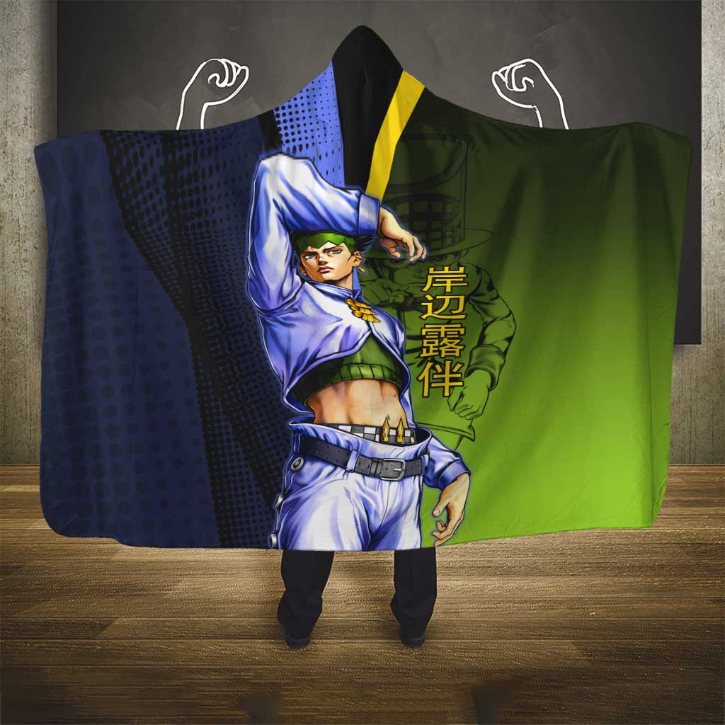 Rohan Kishibe JoJo’s Bizarre Adventure Hooded Blanket with Heaven's Door Stand and Manga Style - The Mazicc