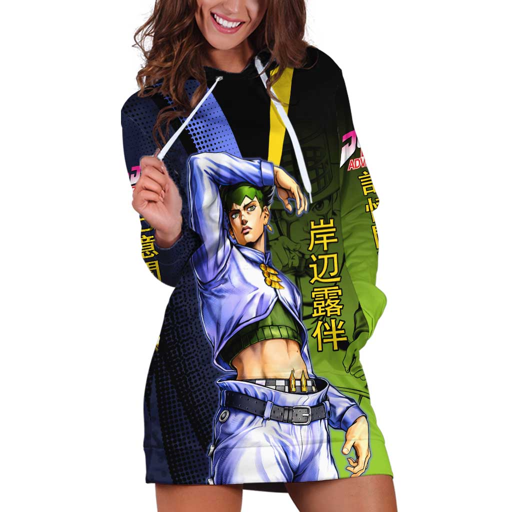 Rohan Kishibe JoJo’s Bizarre Adventure Hoodie Dress with Heaven's Door Stand and Manga Style - The Mazicc