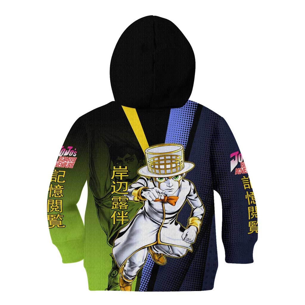 Rohan Kishibe JoJo’s Bizarre Adventure Kid Hoodie with Heaven's Door Stand and Manga Style - The Mazicc