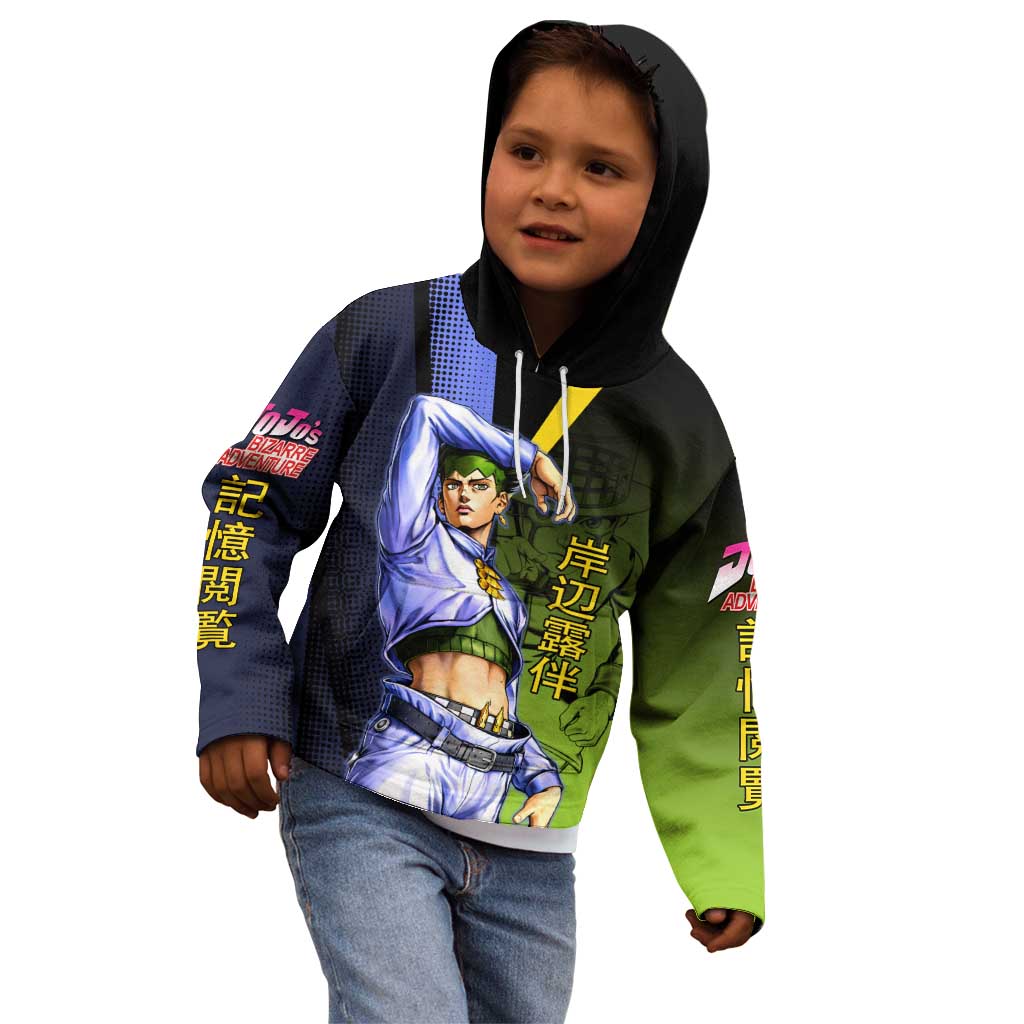 Rohan Kishibe JoJo’s Bizarre Adventure Kid Hoodie with Heaven's Door Stand and Manga Style - The Mazicc