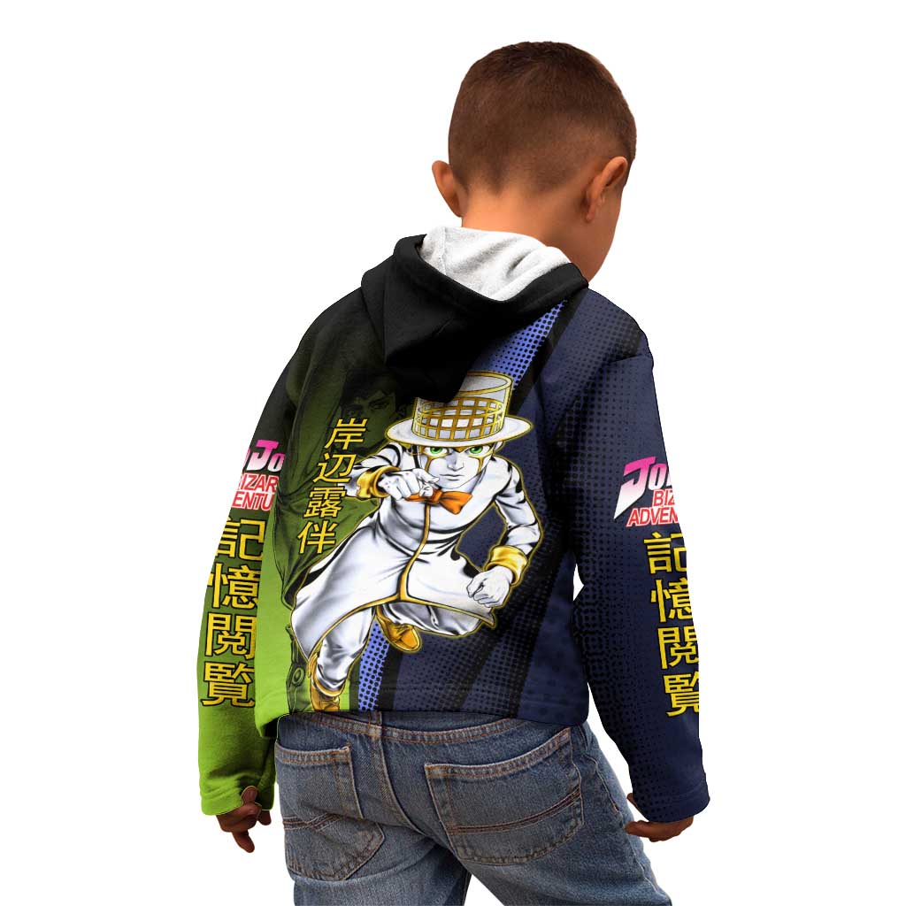 Rohan Kishibe JoJo’s Bizarre Adventure Kid Hoodie with Heaven's Door Stand and Manga Style - The Mazicc