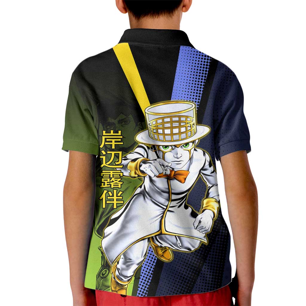 Rohan Kishibe JoJo’s Bizarre Adventure Kid Polo Shirt with Heaven's Door Stand and Manga Style - The Mazicc