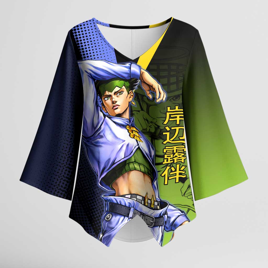 Rohan Kishibe JoJo’s Bizarre Adventure Kimono Sleeve Blouse with Heaven's Door Stand and Manga Style - The Mazicc
