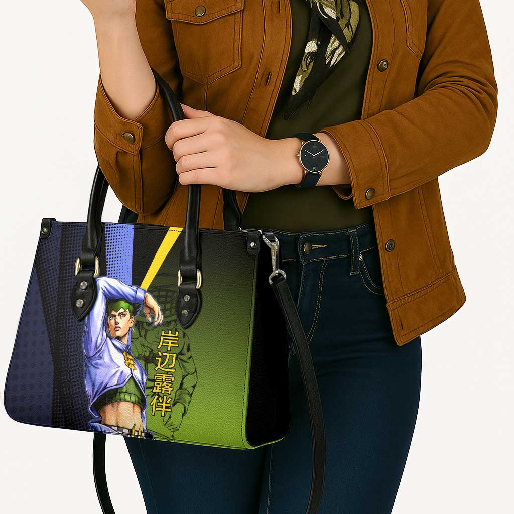 Rohan Kishibe JoJo’s Bizarre Adventure Leather Bag with Heaven's Door Stand and Manga Style - The Mazicc