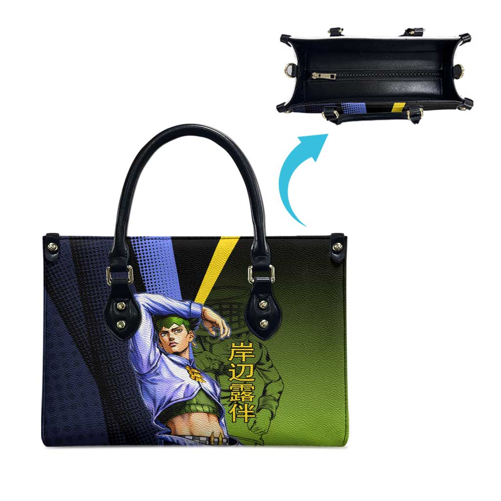 Rohan Kishibe JoJo’s Bizarre Adventure Leather Bag with Heaven's Door Stand and Manga Style - The Mazicc