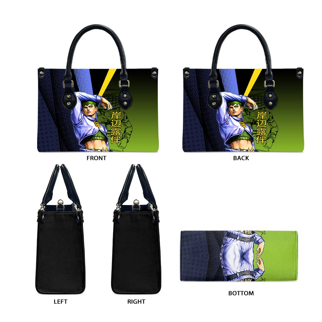 Rohan Kishibe JoJo’s Bizarre Adventure Leather Bag with Heaven's Door Stand and Manga Style - The Mazicc