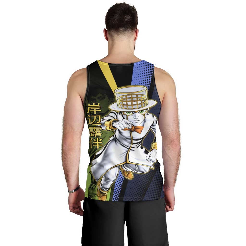 Rohan Kishibe JoJo’s Bizarre Adventure Men Tank Top with Heaven's Door Stand and Manga Style - The Mazicc