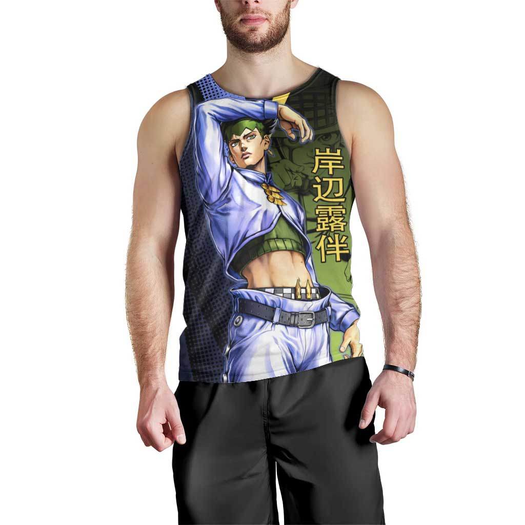 Rohan Kishibe JoJo’s Bizarre Adventure Men Tank Top with Heaven's Door Stand and Manga Style - The Mazicc
