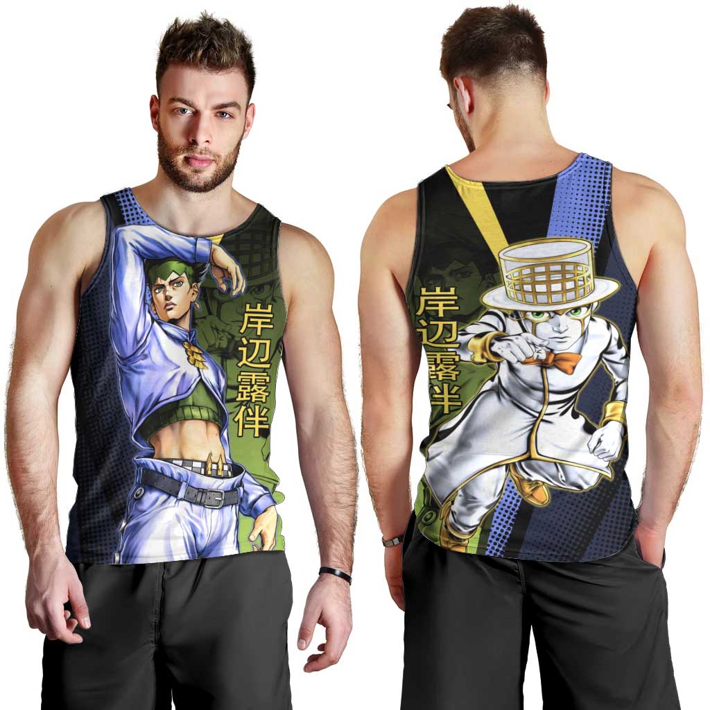 Rohan Kishibe JoJo’s Bizarre Adventure Men Tank Top with Heaven's Door Stand and Manga Style - The Mazicc