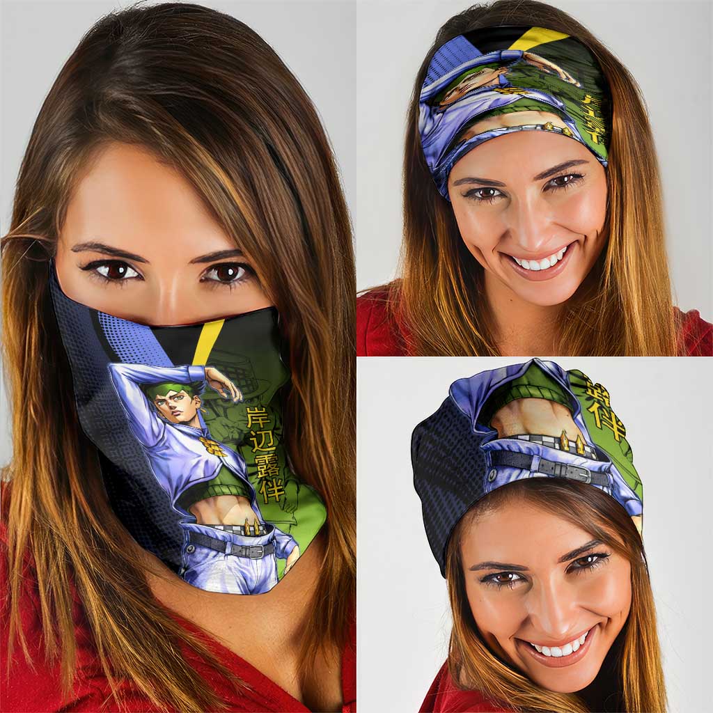 Rohan Kishibe JoJo’s Bizarre Adventure Neck Gaiter with Heaven's Door Stand and Manga Style - The Mazicc