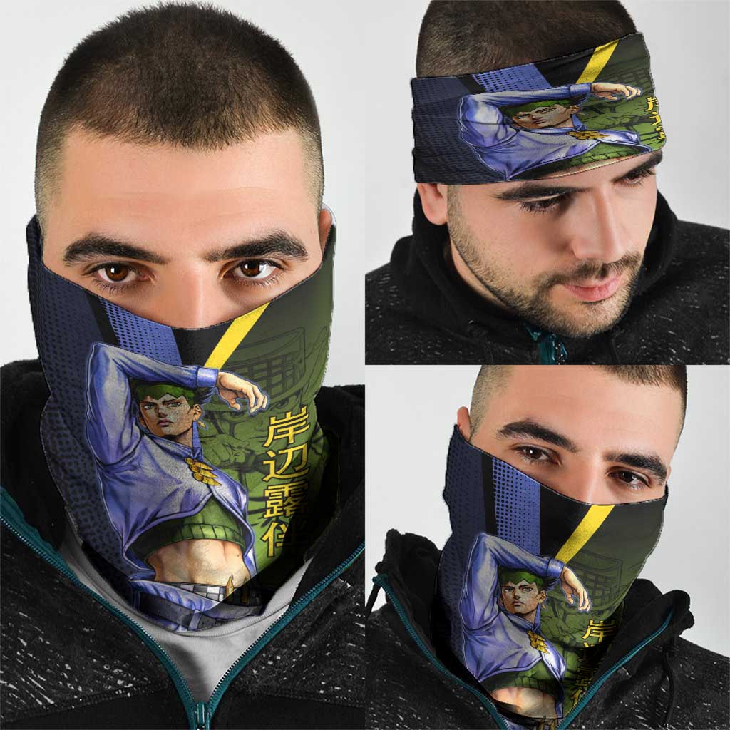 Rohan Kishibe JoJo’s Bizarre Adventure Neck Gaiter with Heaven's Door Stand and Manga Style - The Mazicc