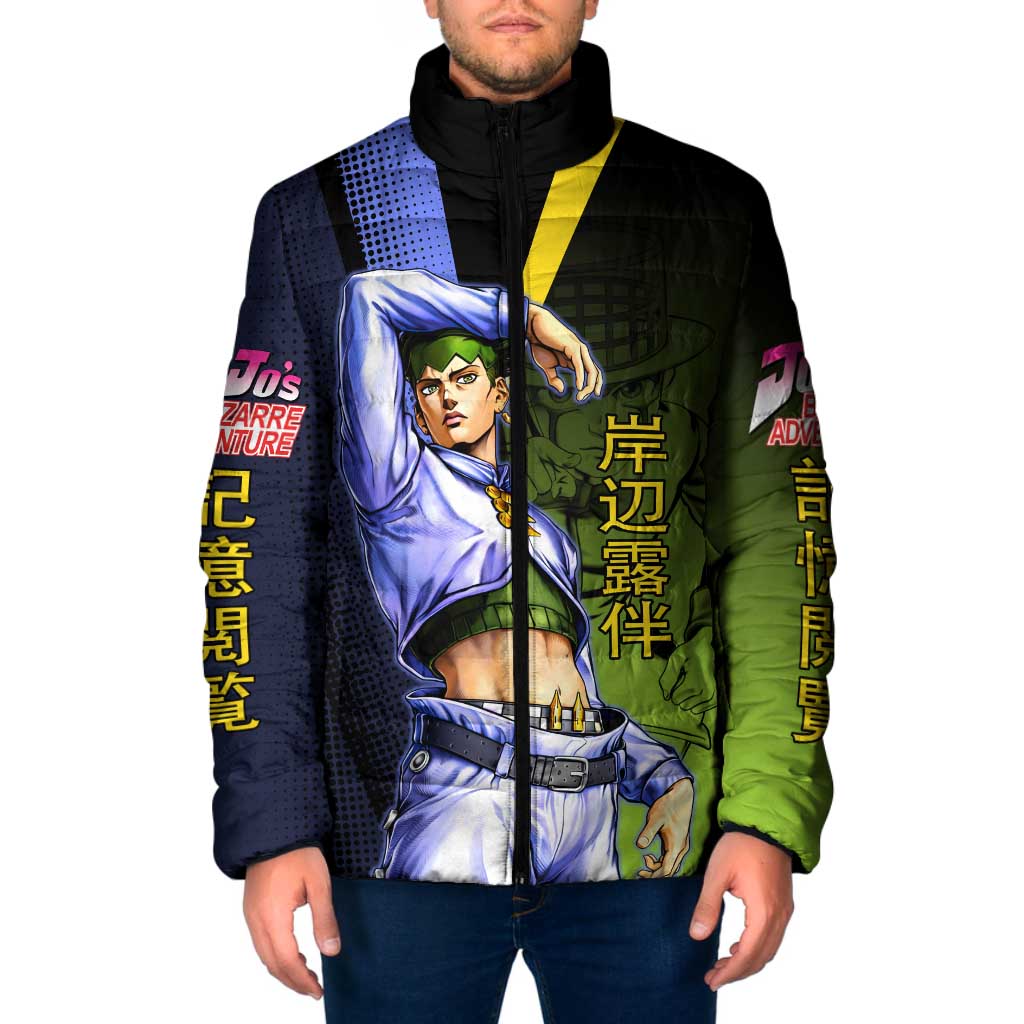 Rohan Kishibe JoJo’s Bizarre Adventure Padded Jacket with Heaven's Door Stand and Manga Style - The Mazicc