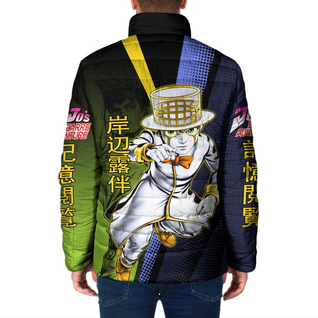 Rohan Kishibe JoJo’s Bizarre Adventure Padded Jacket with Heaven's Door Stand and Manga Style - The Mazicc