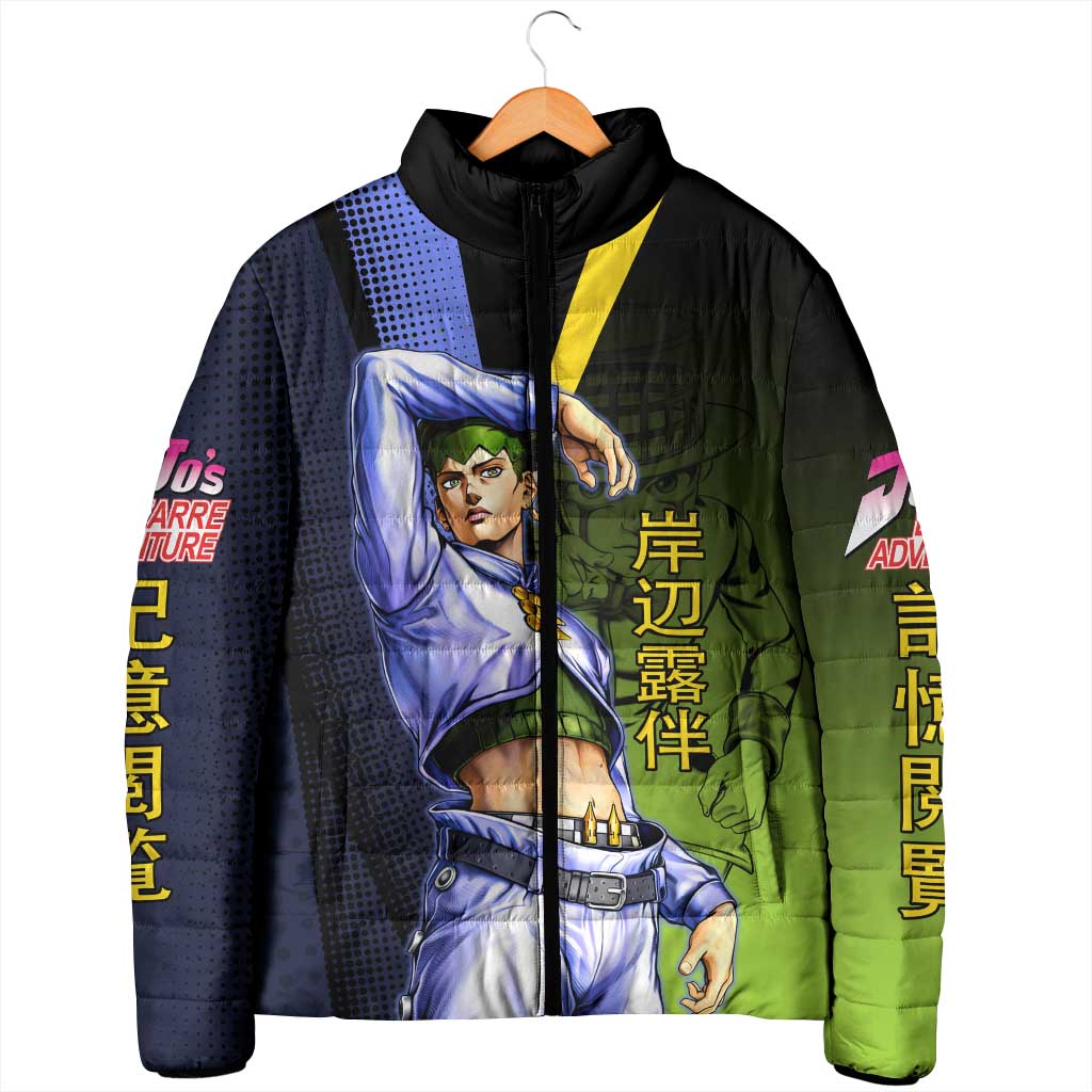 Rohan Kishibe JoJo’s Bizarre Adventure Padded Jacket with Heaven's Door Stand and Manga Style - The Mazicc
