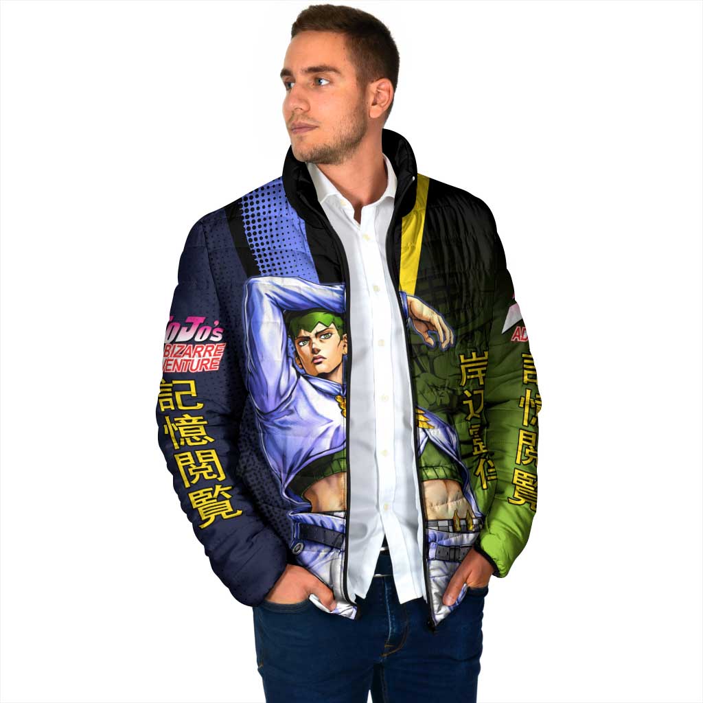 Rohan Kishibe JoJo’s Bizarre Adventure Padded Jacket with Heaven's Door Stand and Manga Style - The Mazicc