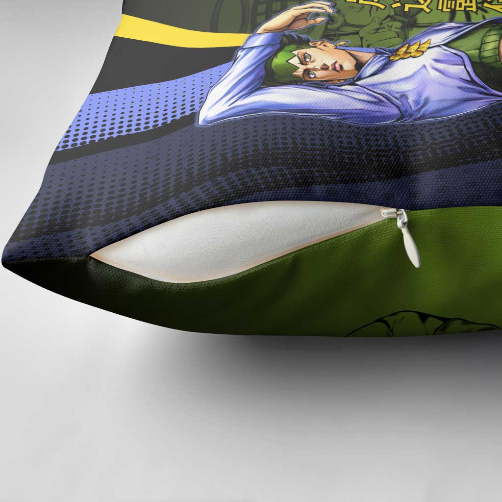 Rohan Kishibe JoJo’s Bizarre Adventure Pillow Cover with Heaven's Door Stand and Manga Style - The Mazicc