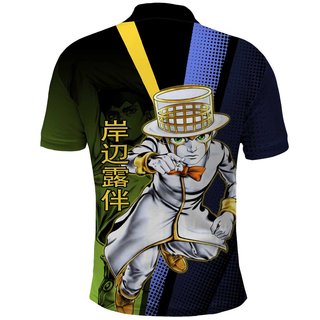 Rohan Kishibe JoJo’s Bizarre Adventure Polo Shirt with Heaven's Door Stand and Manga Style - The Mazicc