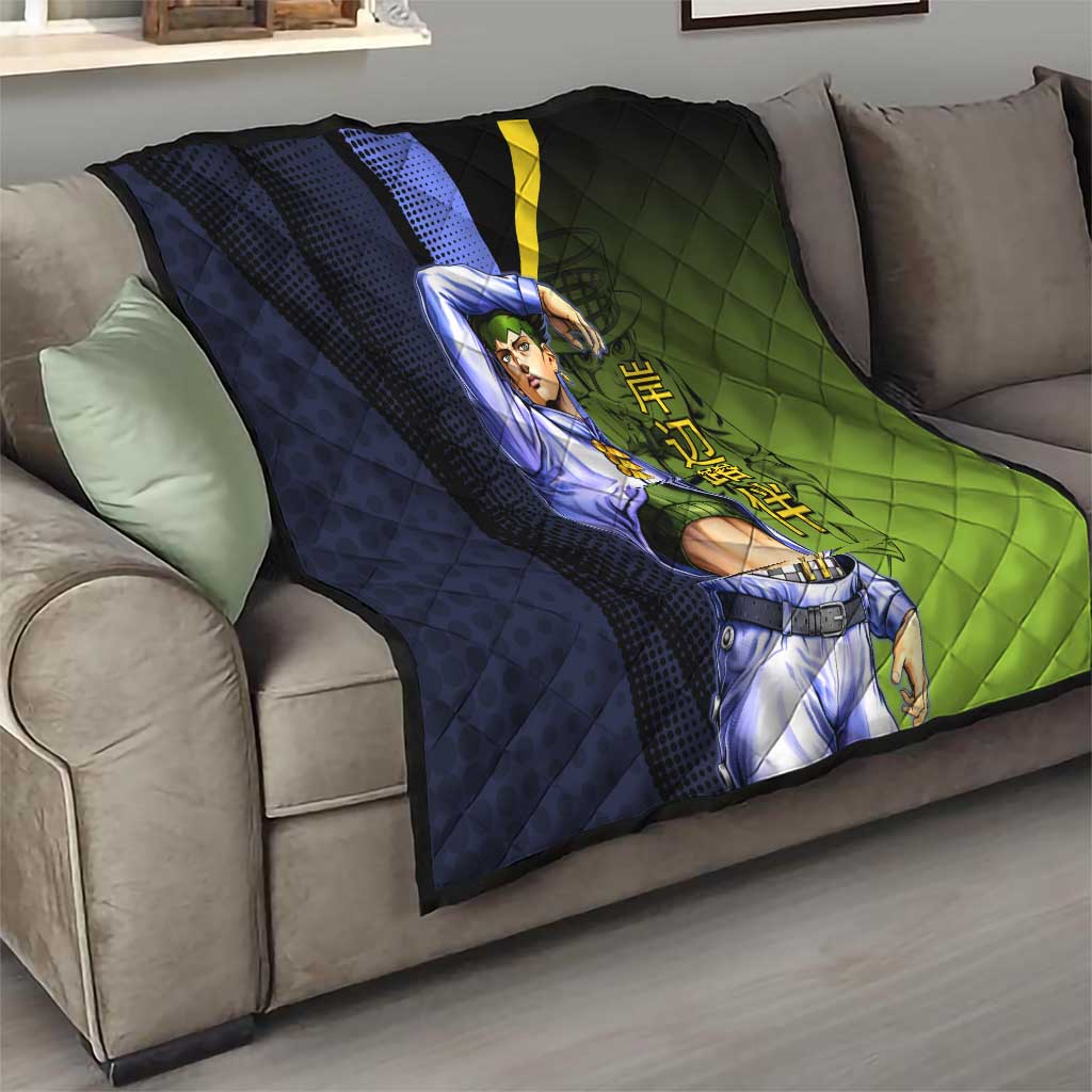 Rohan Kishibe JoJo’s Bizarre Adventure Quilt with Heaven's Door Stand and Manga Style - The Mazicc