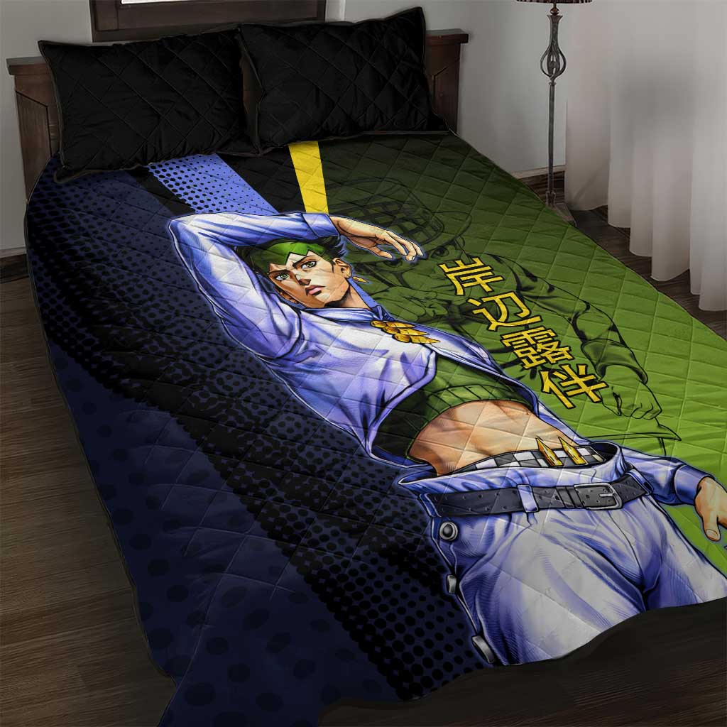 Rohan Kishibe JoJo’s Bizarre Adventure Quilt Bed Set with Heaven's Door Stand and Manga Style - The Mazicc