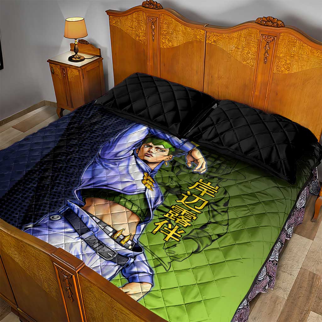Rohan Kishibe JoJo’s Bizarre Adventure Quilt Bed Set with Heaven's Door Stand and Manga Style - The Mazicc