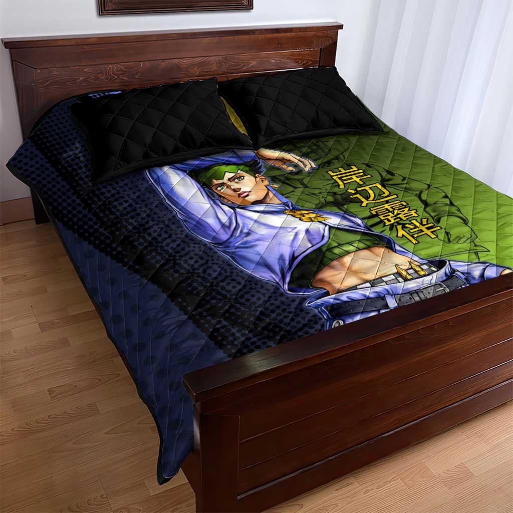 Rohan Kishibe JoJo’s Bizarre Adventure Quilt Bed Set with Heaven's Door Stand and Manga Style - The Mazicc