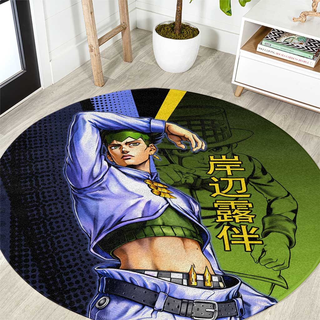 Rohan Kishibe JoJo’s Bizarre Adventure Round Carpet with Heaven's Door Stand and Manga Style - The Mazicc