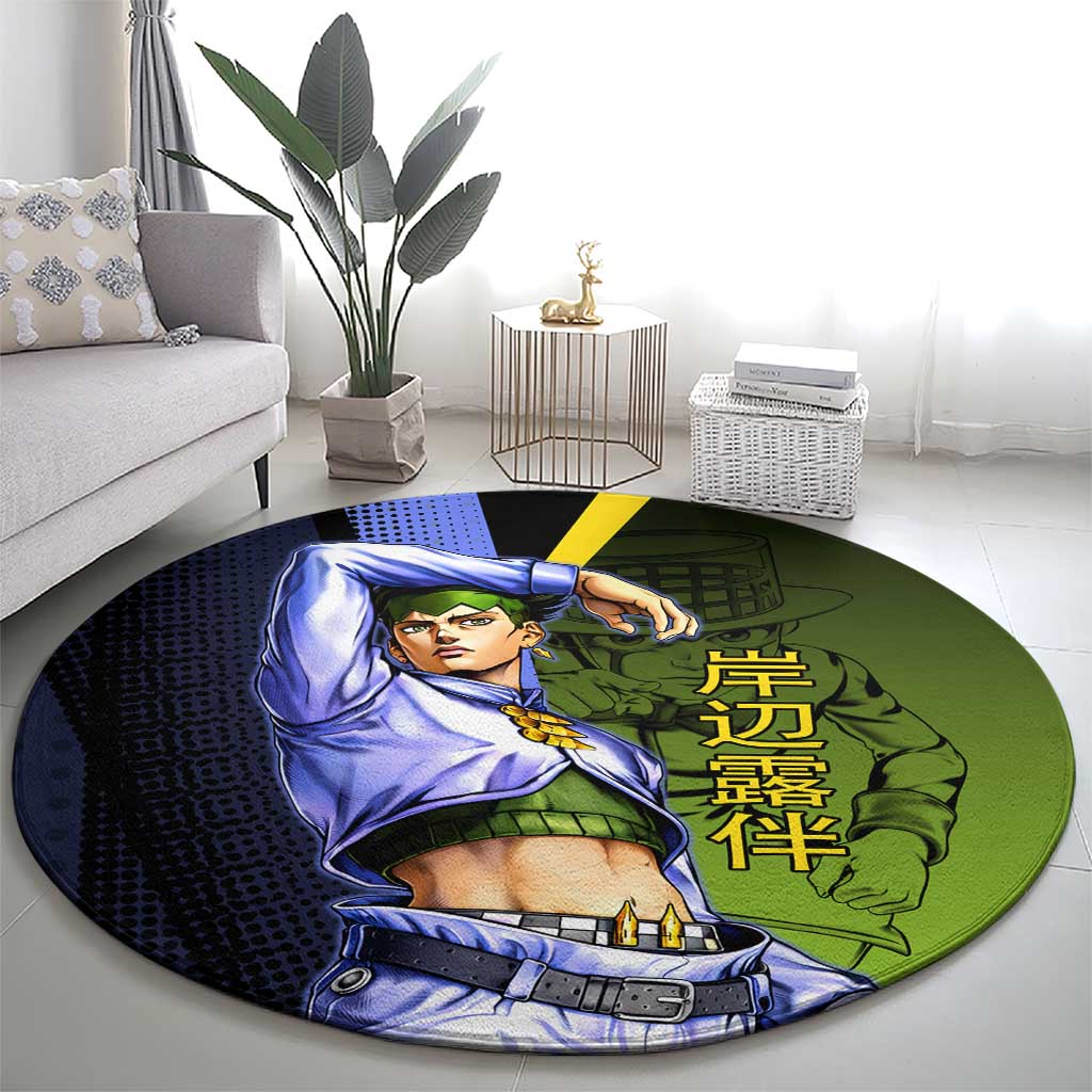 Rohan Kishibe JoJo’s Bizarre Adventure Round Carpet with Heaven's Door Stand and Manga Style - The Mazicc