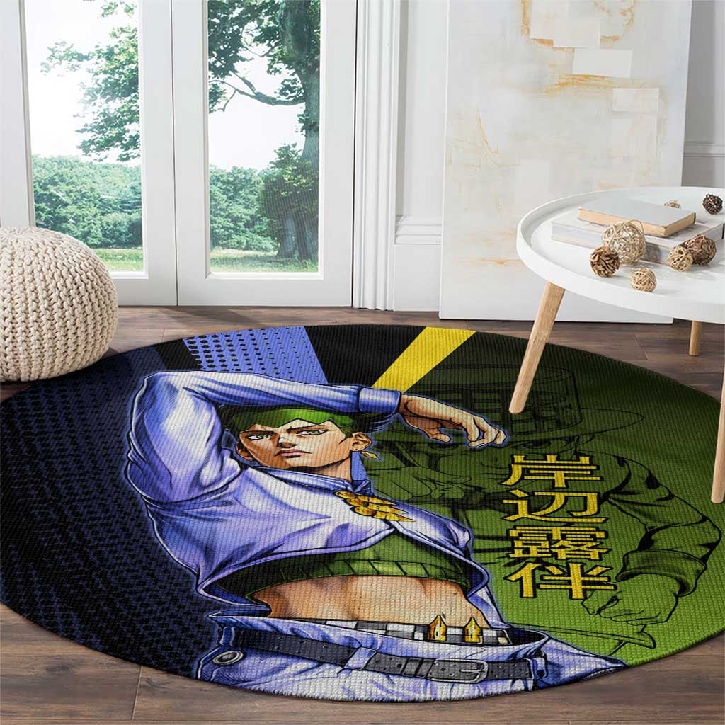 Rohan Kishibe JoJo’s Bizarre Adventure Round Carpet with Heaven's Door Stand and Manga Style - The Mazicc
