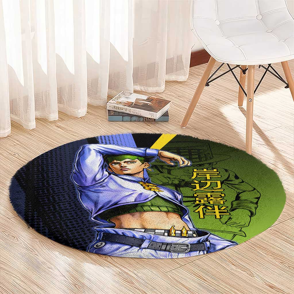 Rohan Kishibe JoJo’s Bizarre Adventure Round Carpet with Heaven's Door Stand and Manga Style - The Mazicc