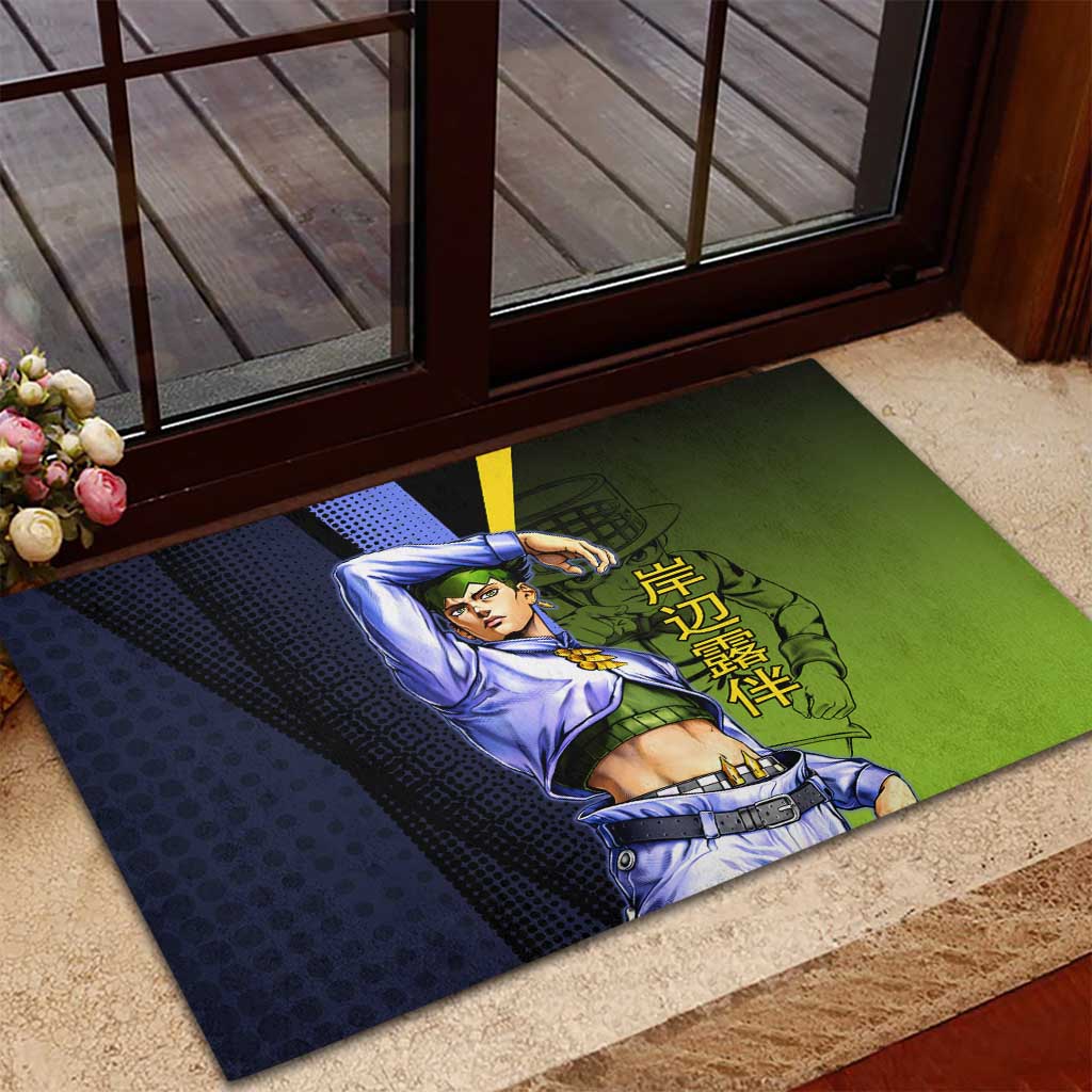 Rohan Kishibe JoJo’s Bizarre Adventure Rubber Doormat with Heaven's Door Stand and Manga Style - The Mazicc