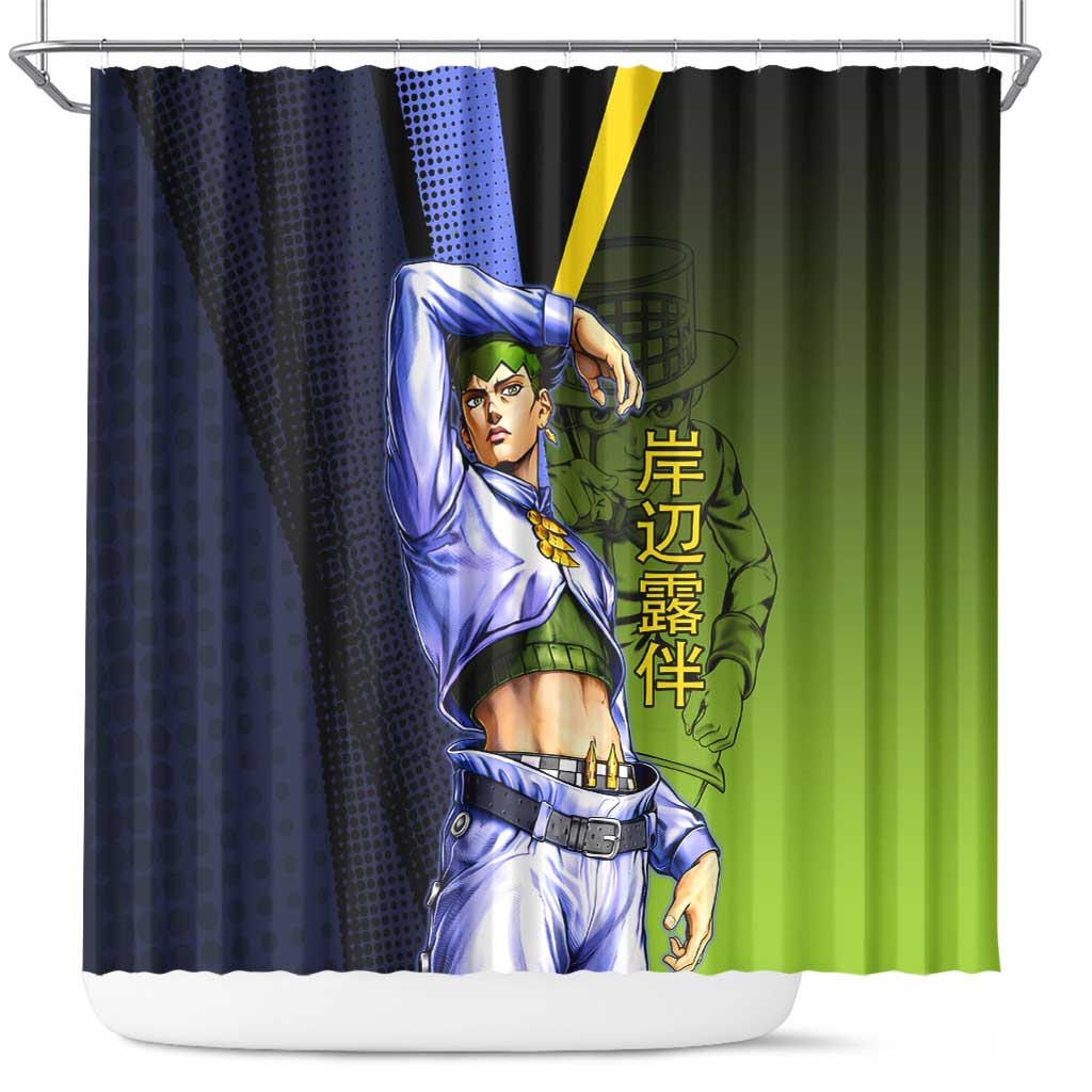 Rohan Kishibe JoJo’s Bizarre Adventure Shower Curtain with Heaven's Door Stand and Manga Style - The Mazicc