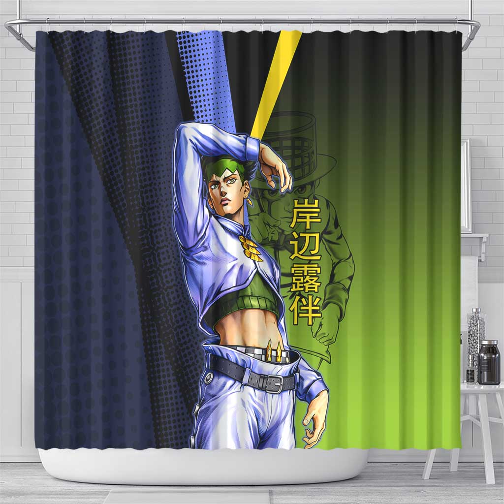 Rohan Kishibe JoJo’s Bizarre Adventure Shower Curtain with Heaven's Door Stand and Manga Style - The Mazicc