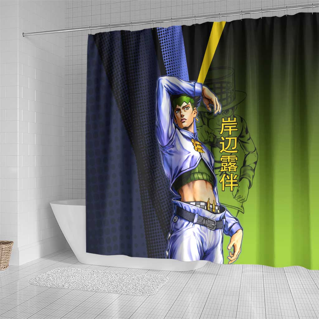 Rohan Kishibe JoJo’s Bizarre Adventure Shower Curtain with Heaven's Door Stand and Manga Style - The Mazicc