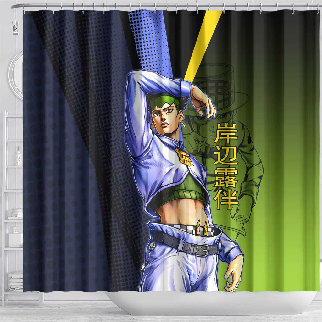 Rohan Kishibe JoJo’s Bizarre Adventure Shower Curtain with Heaven's Door Stand and Manga Style - The Mazicc